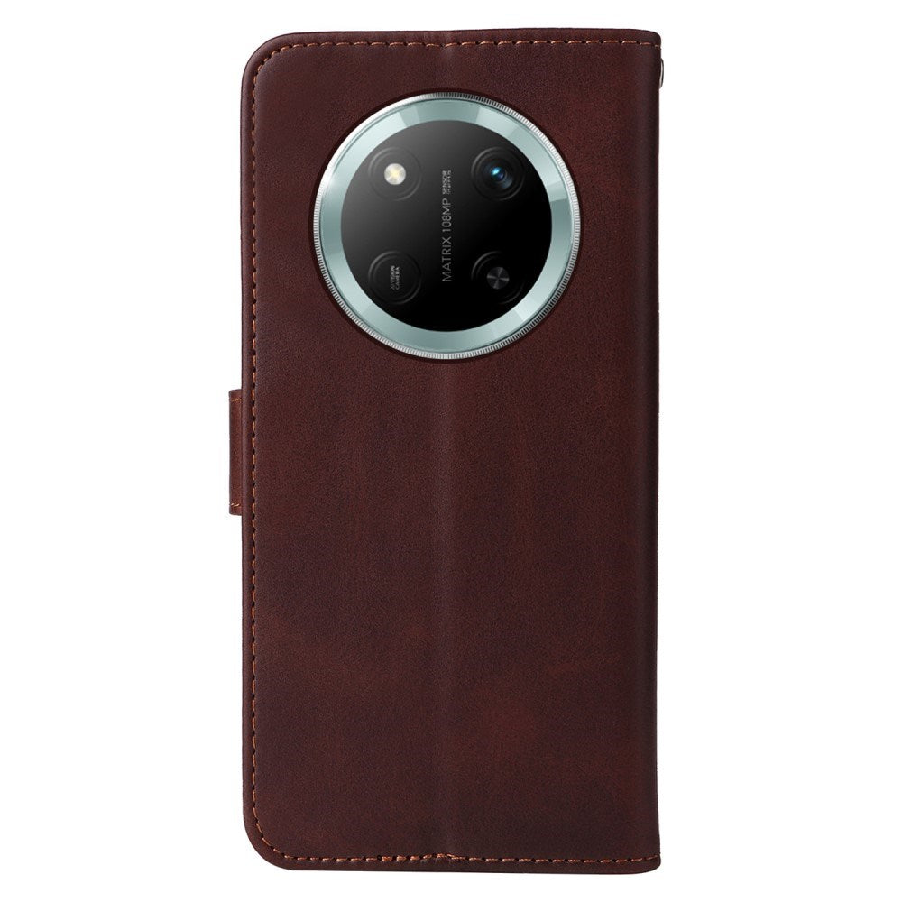 EIDERWOOD - Honor Magic7 Lite Kunstlæder Flip Cover m. Strop - Brun