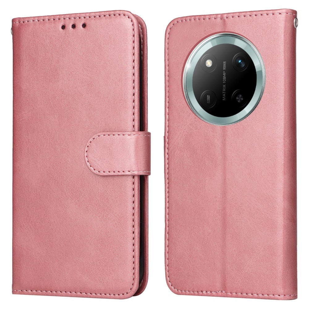 EIDERWOOD - Honor Magic7 Lite Kunstlæder Flip Cover m. Strop - Lyserød