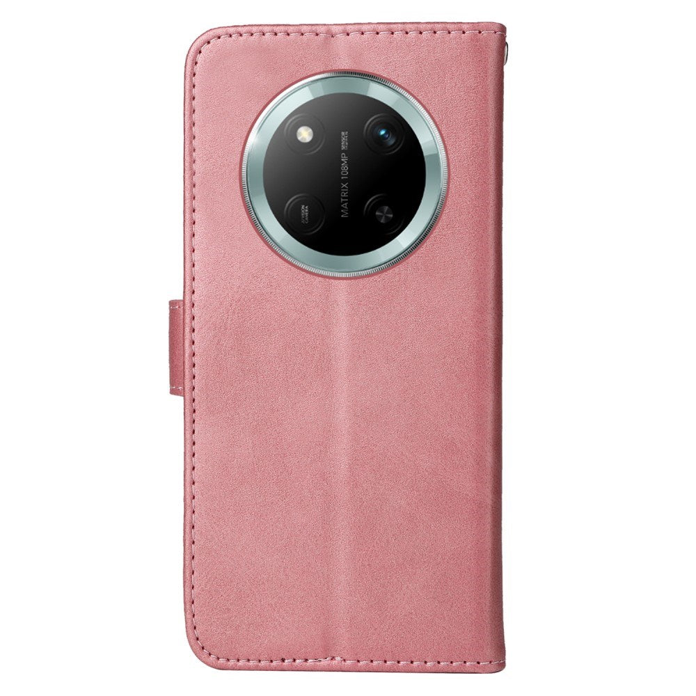 EIDERWOOD - Honor Magic7 Lite Kunstlæder Flip Cover m. Strop - Lyserød