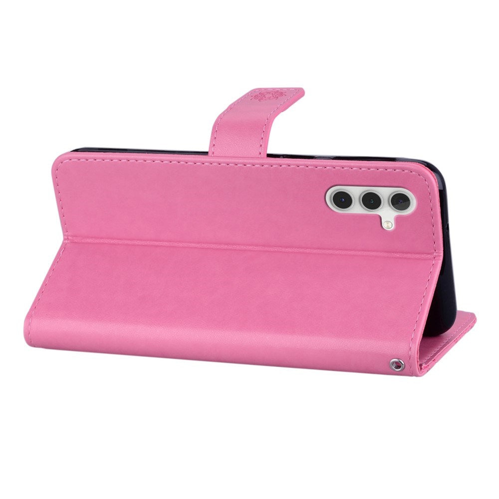 Samsung Galaxy S25+ (Plus) - EIDERWOOD Kunstlæder Flip Cover m. Uglemotiv - Lyserød