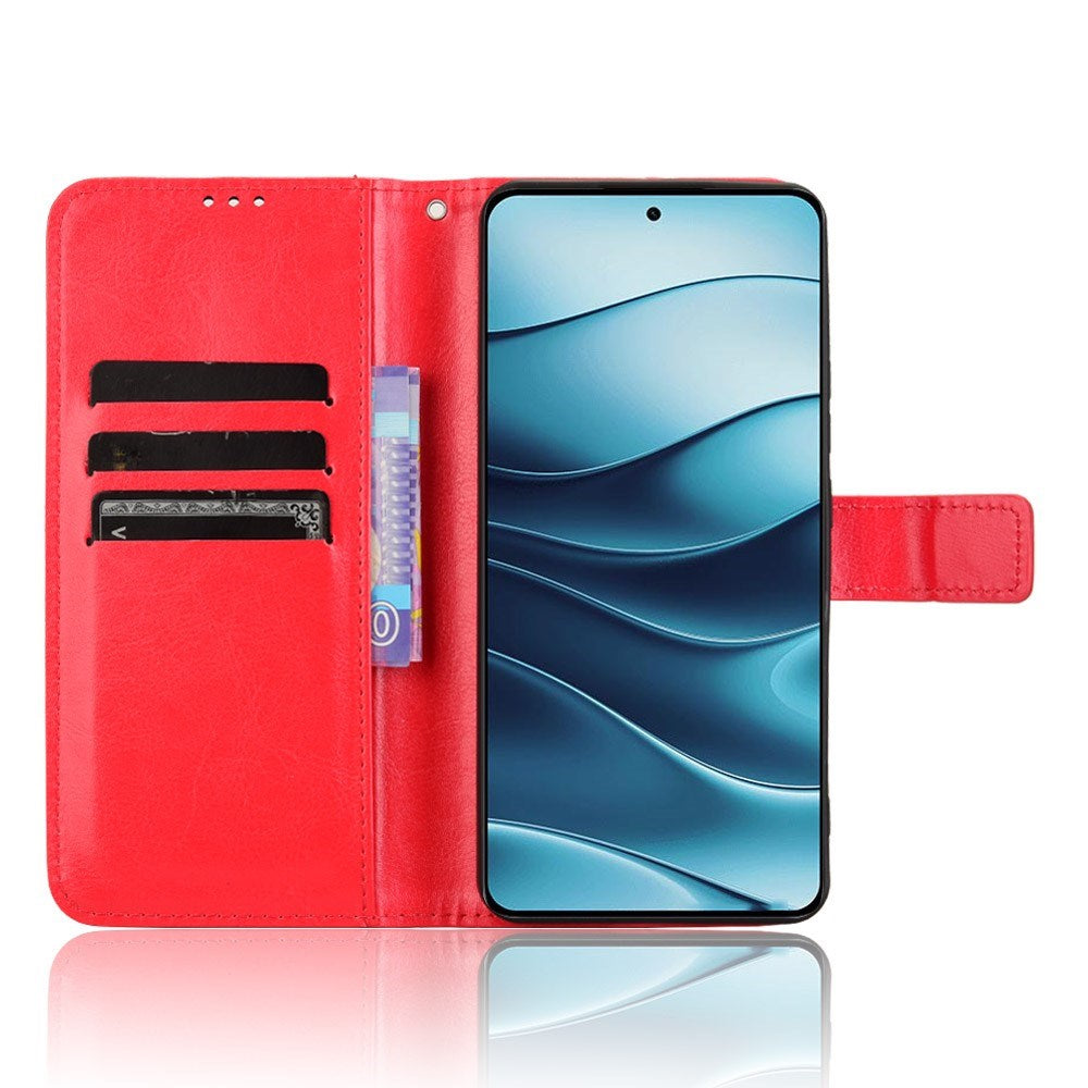 EIDERWOOD - Xiaomi Redmi Note 14 (5G) - Kunstlæder Flip Cover m. Strop - Rød