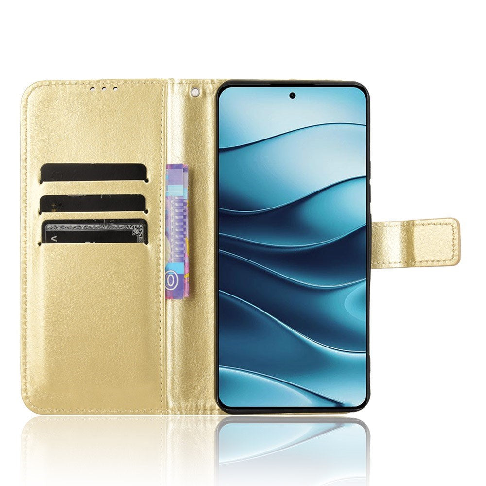 EIDERWOOD - Xiaomi Redmi Note 14 (5G) - Kunstlæder Flip Cover m. Strop - Guld