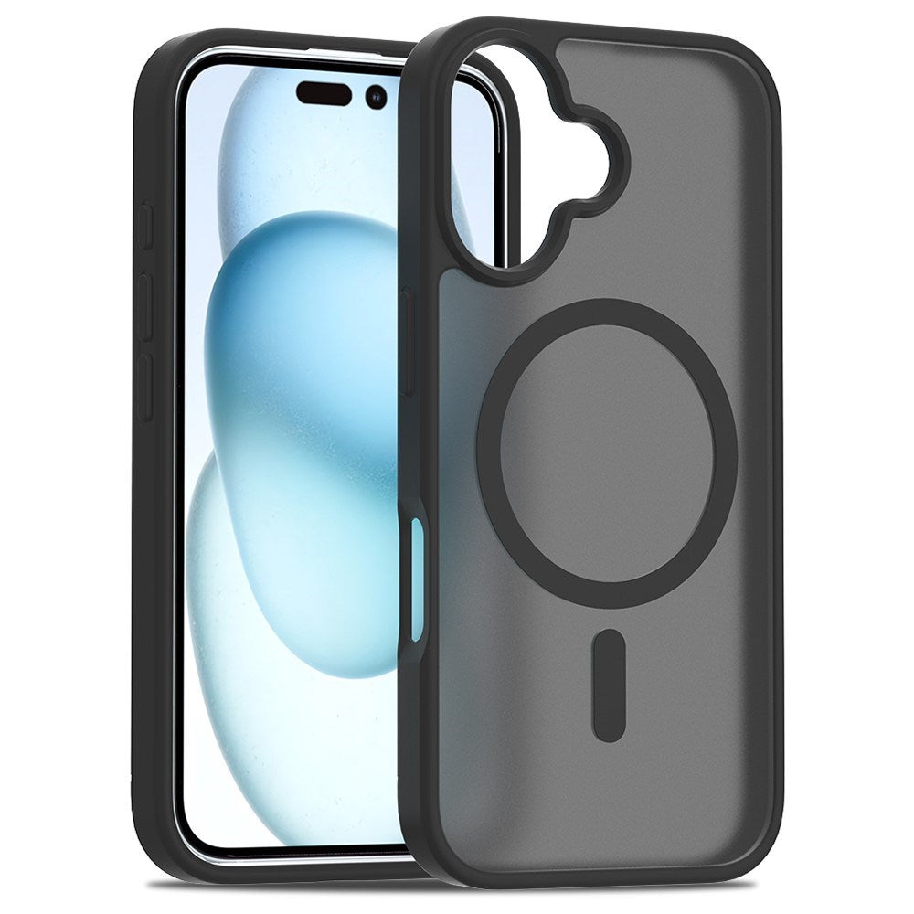 EIDERWOOD - iPhone 16 Plus - Mat Hybrid Cover - MagSafe Kompatibel - Sort / Gennemsigtig
