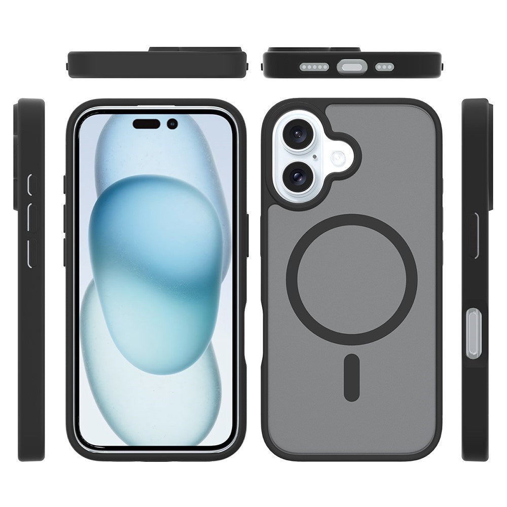 EIDERWOOD - iPhone 16 Plus - Mat Hybrid Cover - MagSafe Kompatibel - Sort / Gennemsigtig