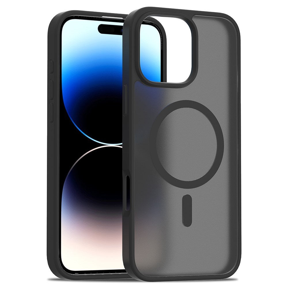 EIDERWOOD - iPhone 16 Pro - Mat Hybrid Cover - MagSafe Kompatibel - Sort / Gennemsigtig