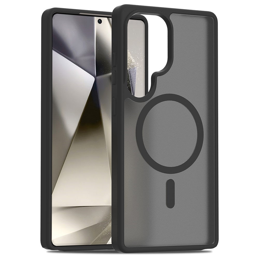 EIDERWOOD Samsung Galaxy S25 Ultra Mat Hybrid Mobil Cover - MagSafe Kompatibel - Sort / Gennemsigtig