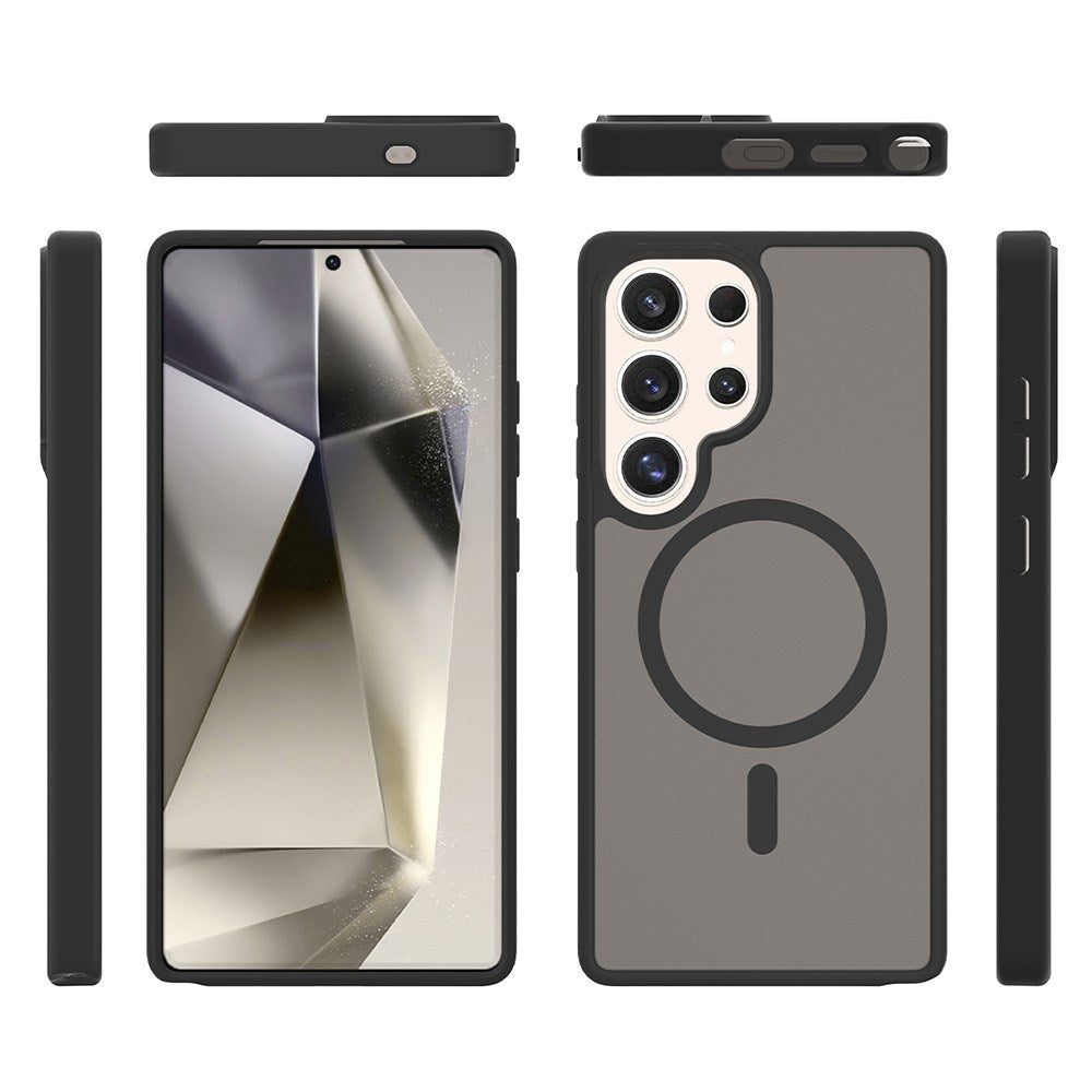 EIDERWOOD Samsung Galaxy S25 Ultra Mat Hybrid Mobil Cover - MagSafe Kompatibel - Sort / Gennemsigtig