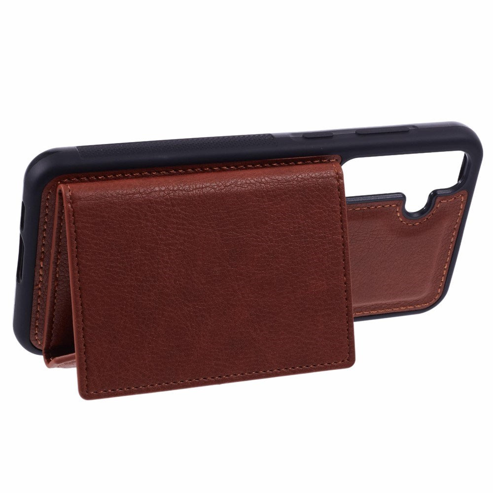 EIDERWOOD - Samsung Galaxy S25 - 2-i-1 Vegansk Læder Cover m. Kortholder & Ståfunktion - Brun