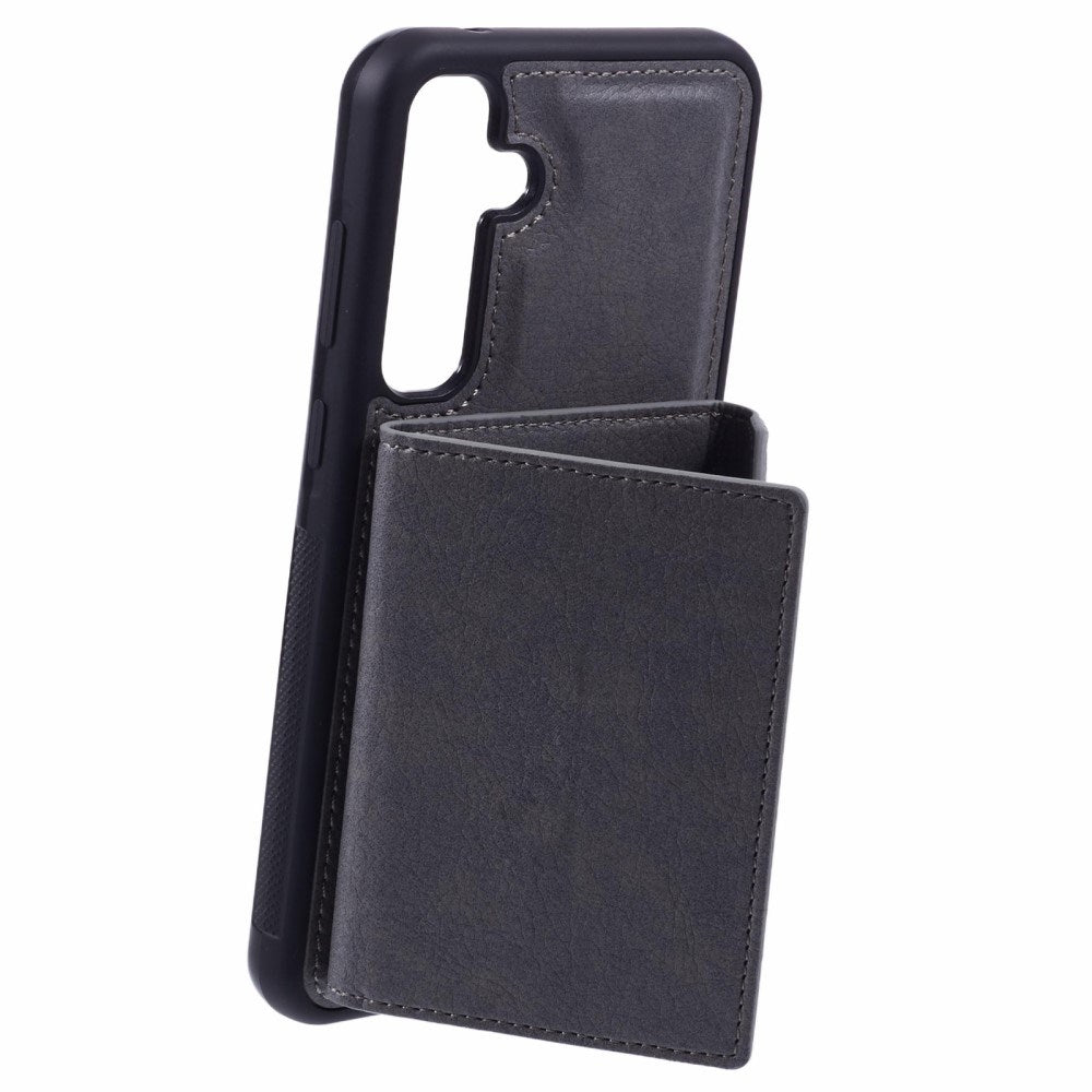 EIDERWOOD - Samsung Galaxy S25 - 2-i-1 Vegansk Læder Cover m. Kortholder & Ståfunktion - Grå