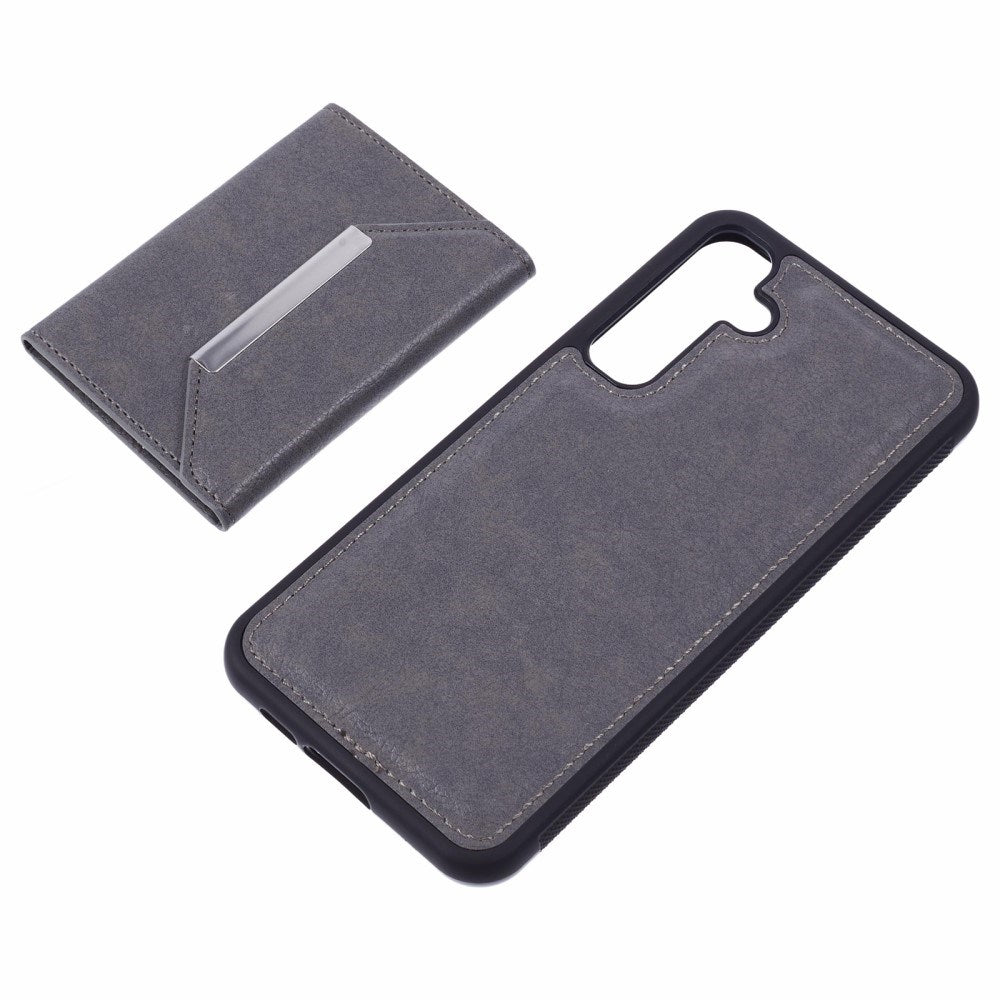 EIDERWOOD - Samsung Galaxy S25 - 2-i-1 Vegansk Læder Cover m. Kortholder & Ståfunktion - Grå