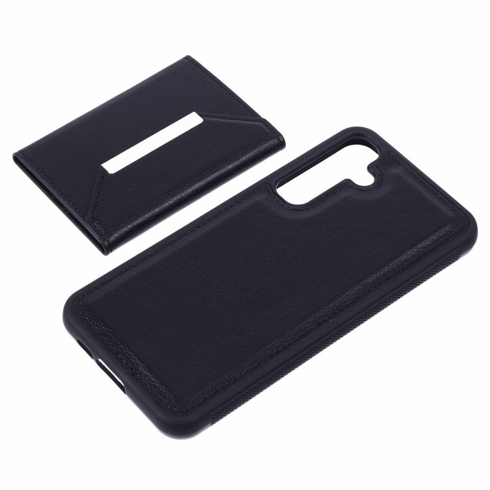 EIDERWOOD - Samsung Galaxy S25 - 2-i-1 Vegansk Læder Cover m. Kortholder & Ståfunktion - Sort