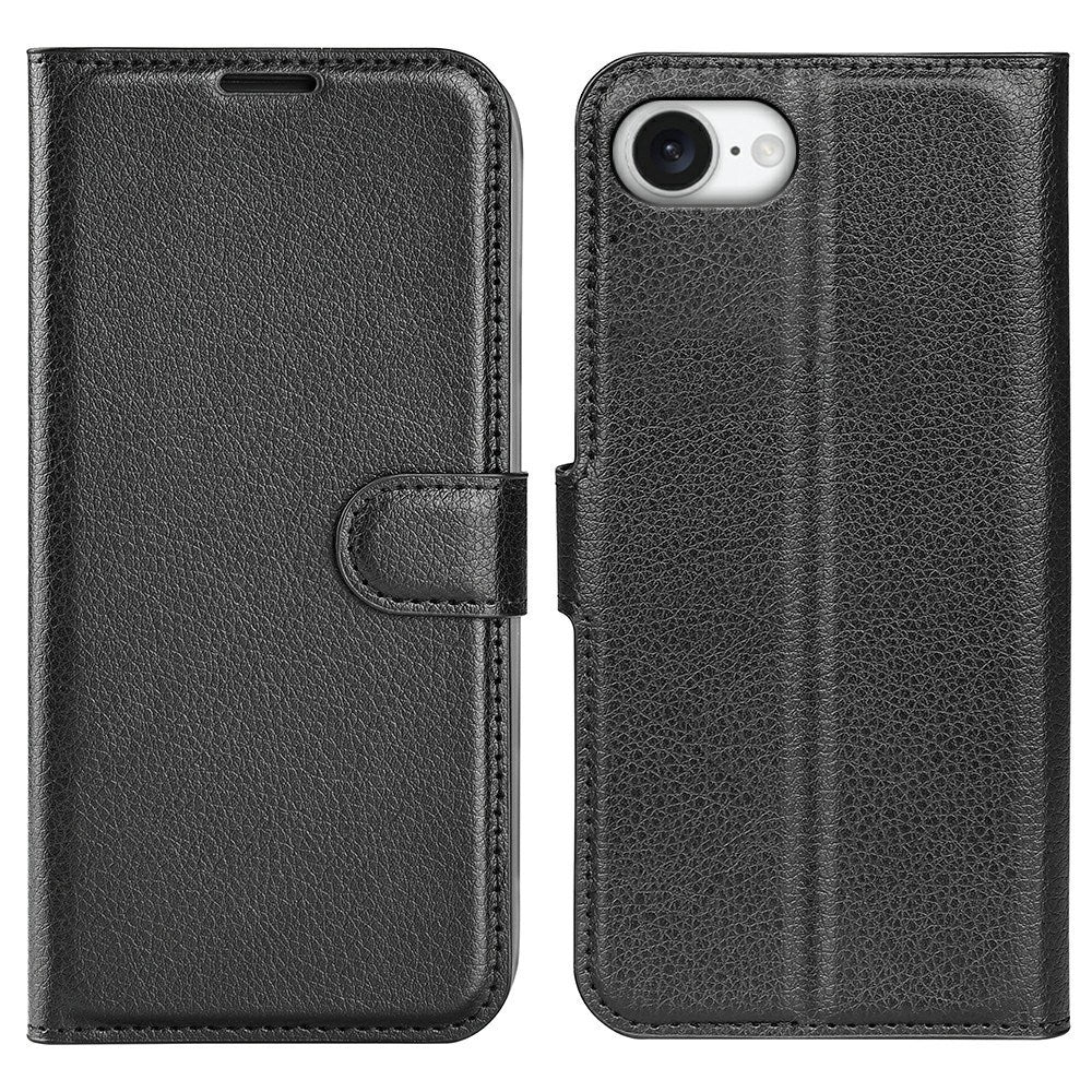 EIDERWOOD - iPhone 17e / 16e - Kunstlæder Flip Cover m. Kortholder & Ståfunktion - Sort