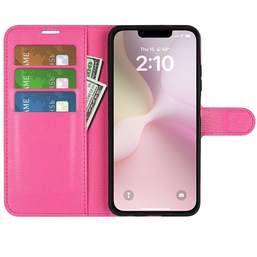 EIDERWOOD - iPhone 17e / 16e - Kunstlæder Flip Cover m. Kortholder & Ståfunktion - Pink