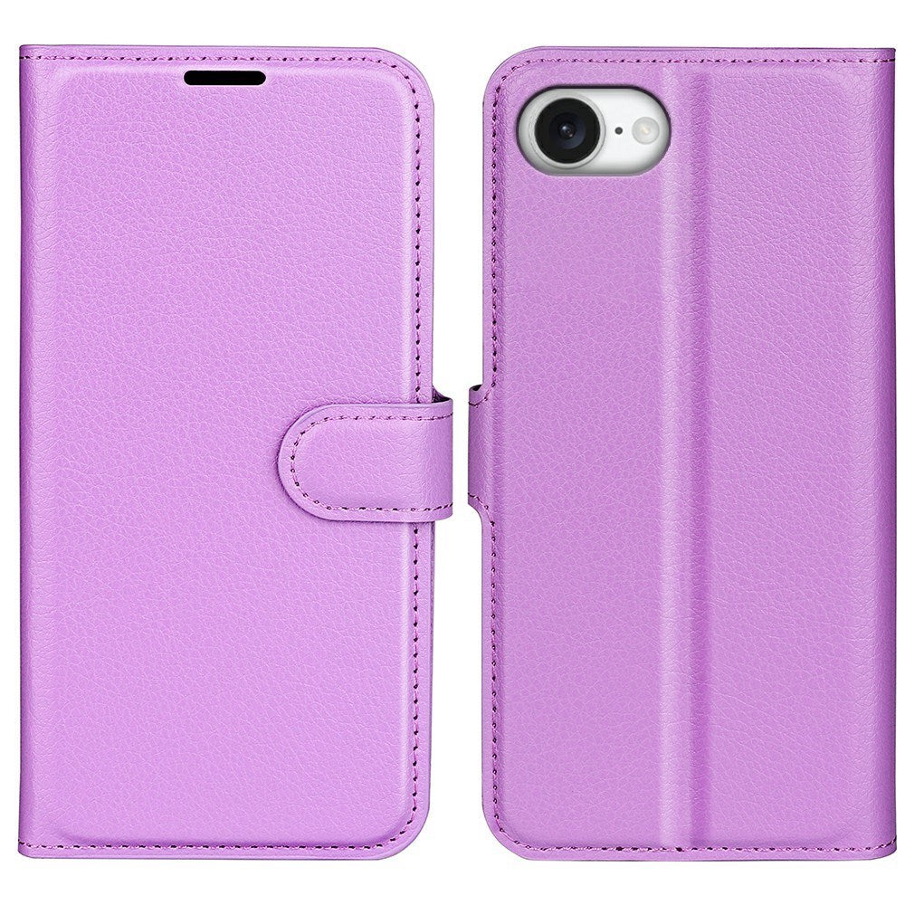 EIDERWOOD - iPhone 17e / 16e - Kunstlæder Flip Cover m. Kortholder & Ståfunktion - Lilla