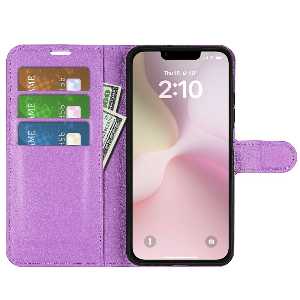 EIDERWOOD - iPhone 17e / 16e - Kunstlæder Flip Cover m. Kortholder & Ståfunktion - Lilla