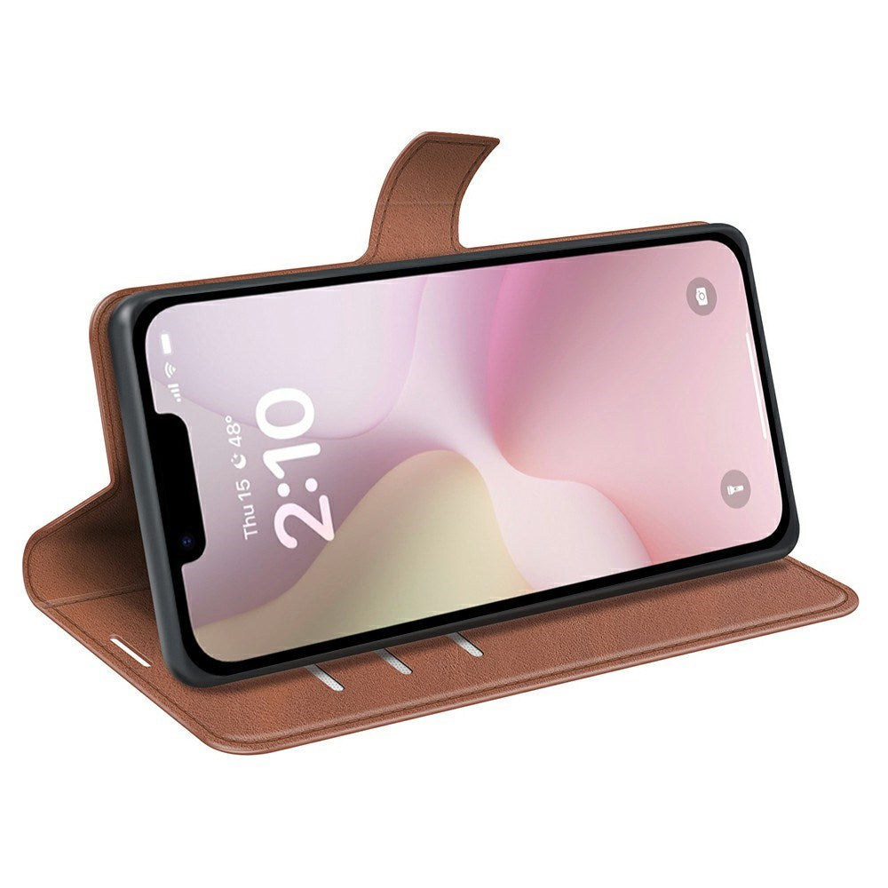 EIDERWOOD - iPhone 17e / 16e - Kunstlæder Flip Cover - Lysebrun