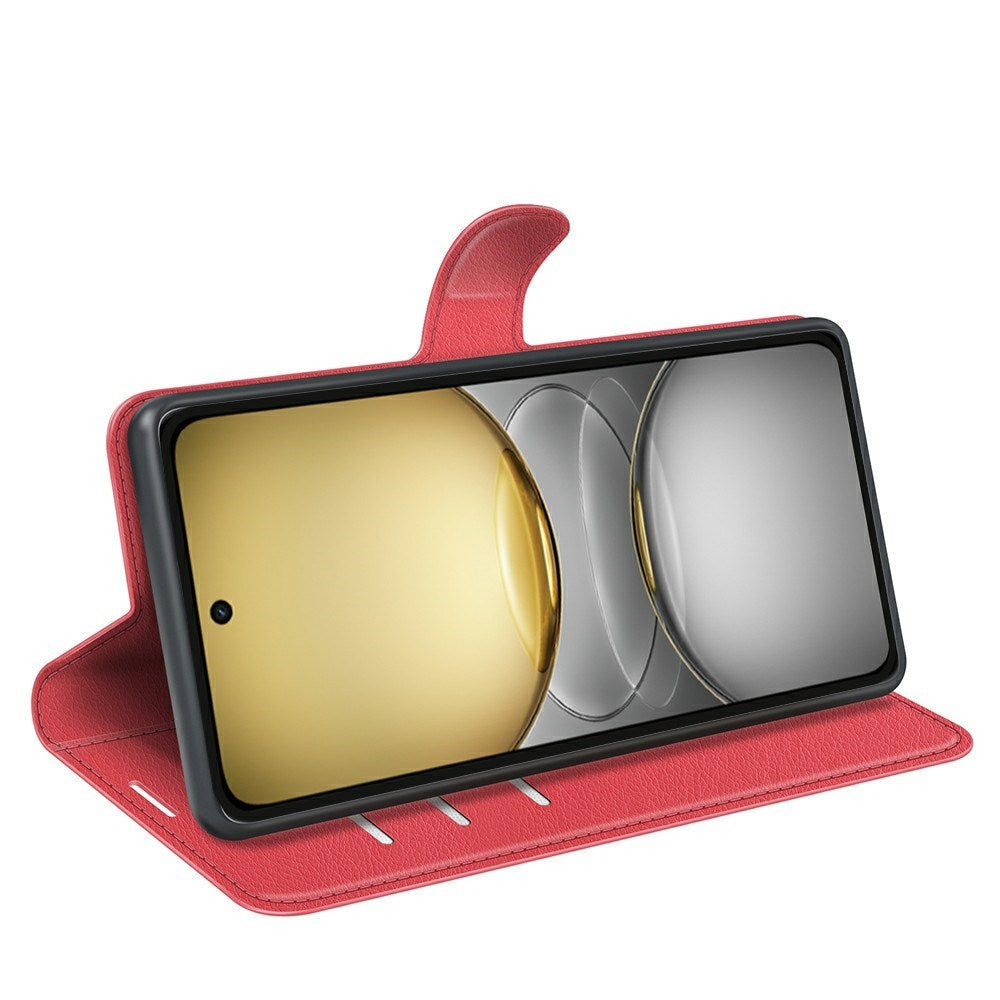 EIDERWOOD - Realme C75 - Kunstlæder Flip Cover m. Kortholder & Ståfunktion - Rød