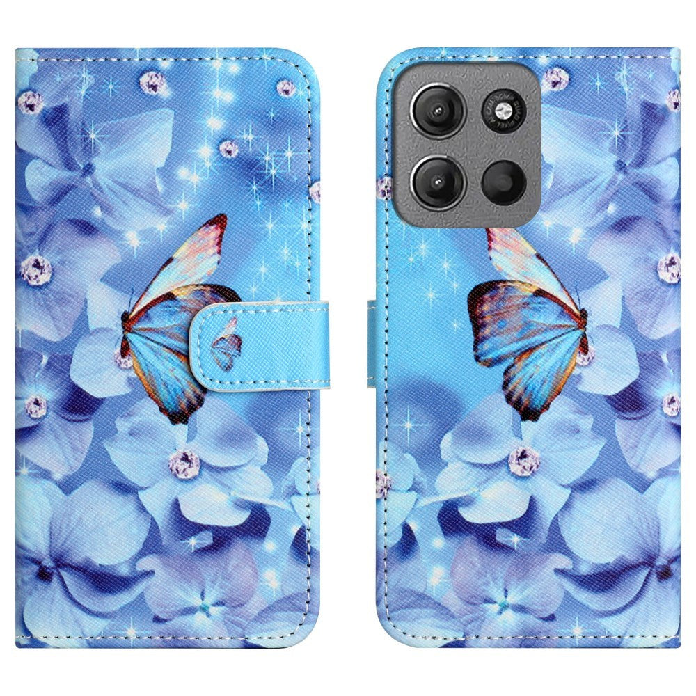 EIDERWOOD - Motorola Moto G17 Power / G17 / G15 Power / G15 - Kunstlæder Flip Cover m. Motiv - Blomst / Sommerfugl