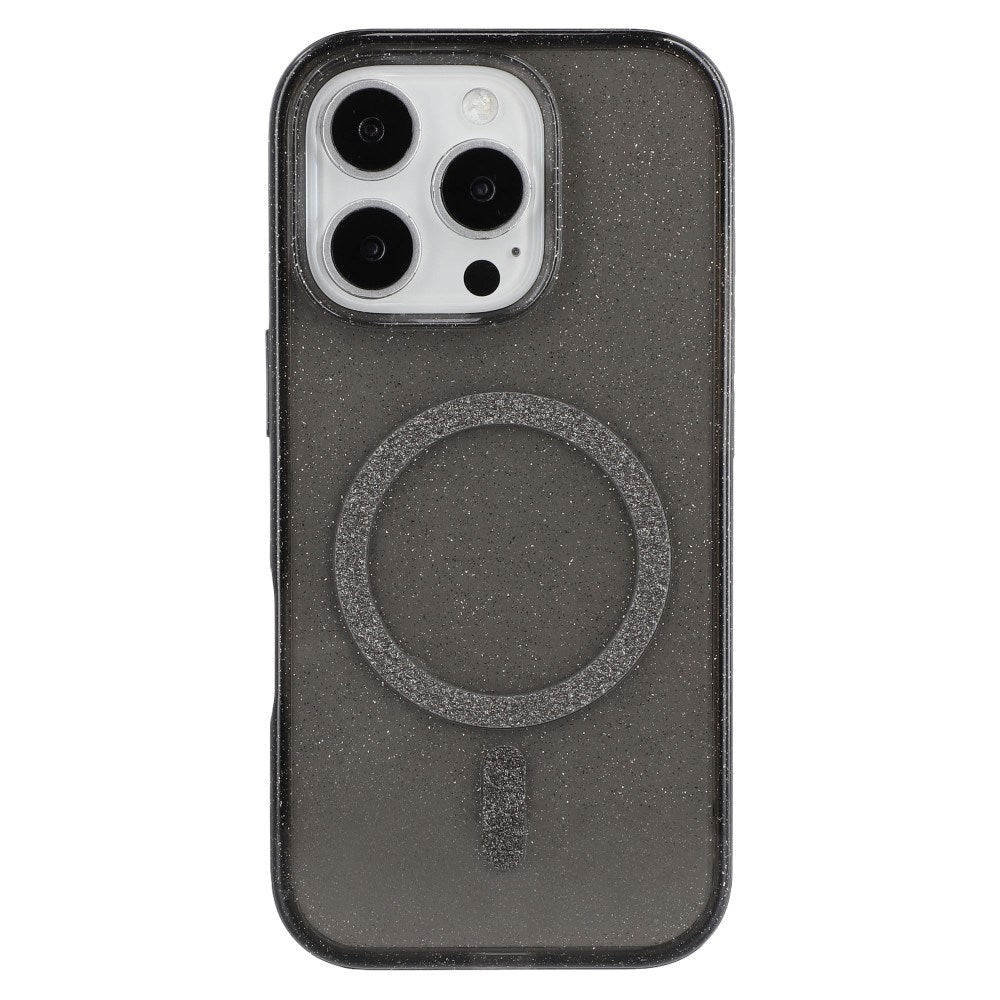 EIDERWOOD - iPhone 16 Pro - Plastik Glitter Cover - MagSafe Kompatibel - Sort