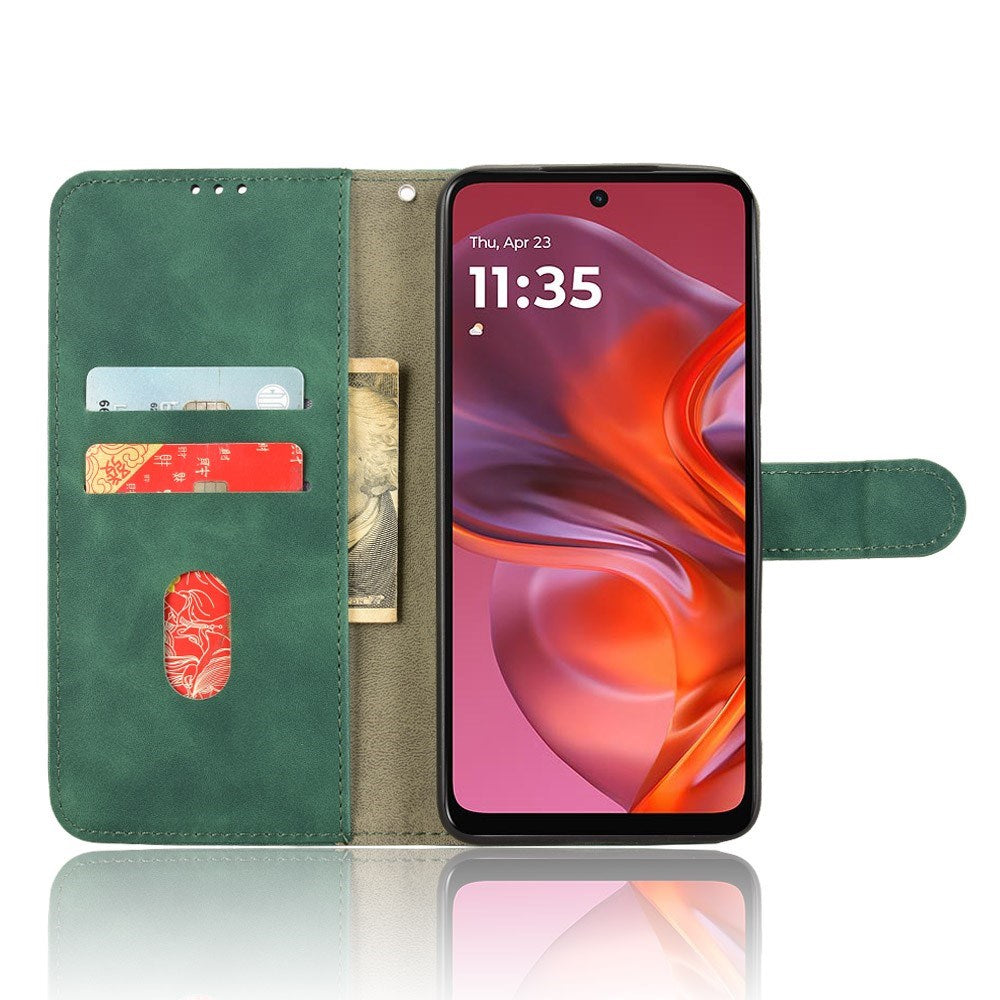 EIDERWOOD Motorola Moto G05 Kunstlæder Flip Cover m. Kortholder & Ståfunktion - Grøn