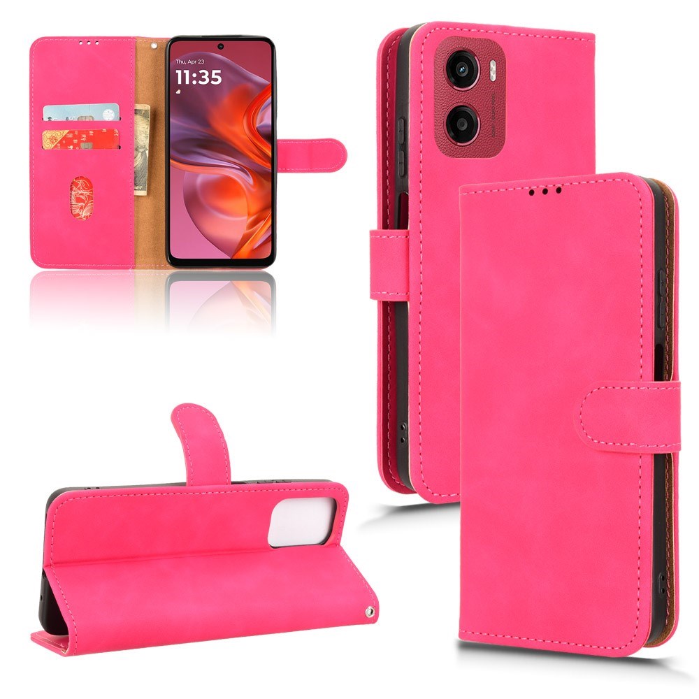EIDERWOOD Motorola Moto G05 Kunstlæder Flip Cover m. Kortholder & Ståfunktion - Pink