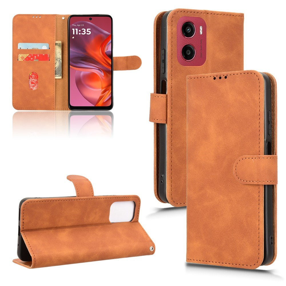EIDERWOOD Motorola Moto G05 Kunstlæder Flip Cover m. Kortholder & Ståfunktion - Brun