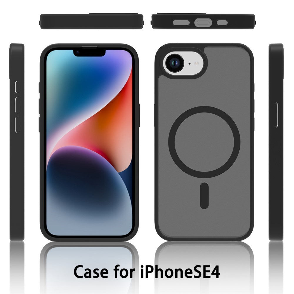EIDERWOOD iPhone 16e Mat Hybrid Mobil Cover - MagSafe Kompatibel - Gennemsigtig / Sort