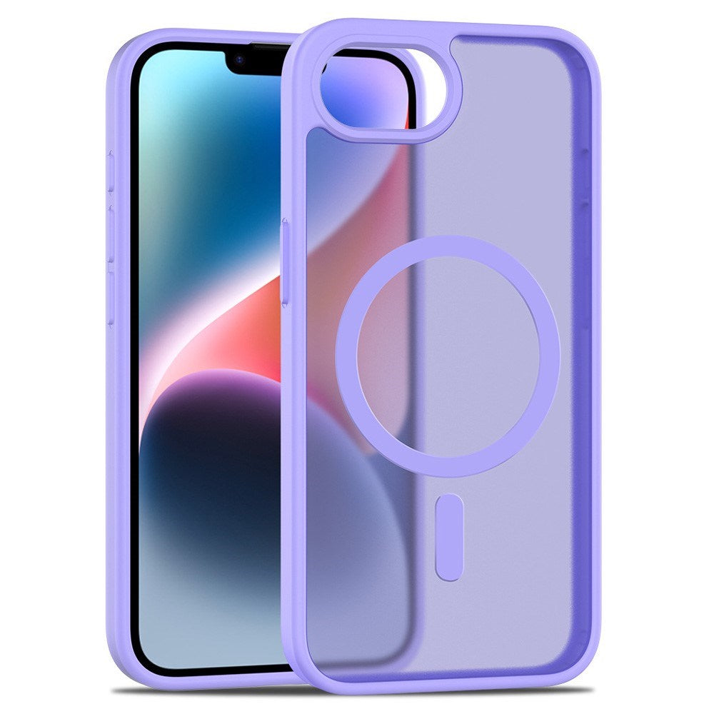 EIDERWOOD iPhone 16e Mat Hybrid Mobil Cover - MagSafe Kompatibel - Gennemsigtig / Lilla
