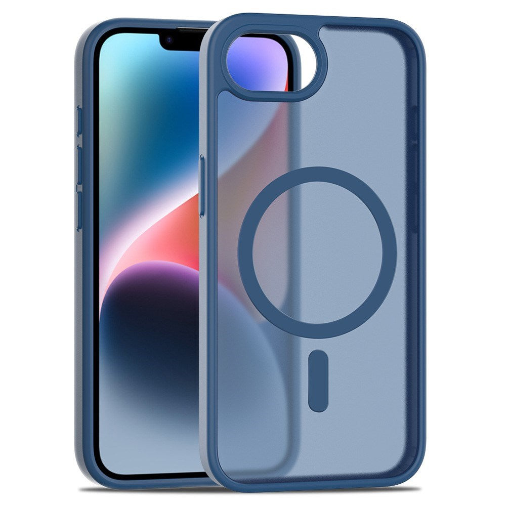 EIDERWOOD iPhone 16e Mat Hybrid Mobil Cover - MagSafe Kompatibel - Gennemsigtig / Blå