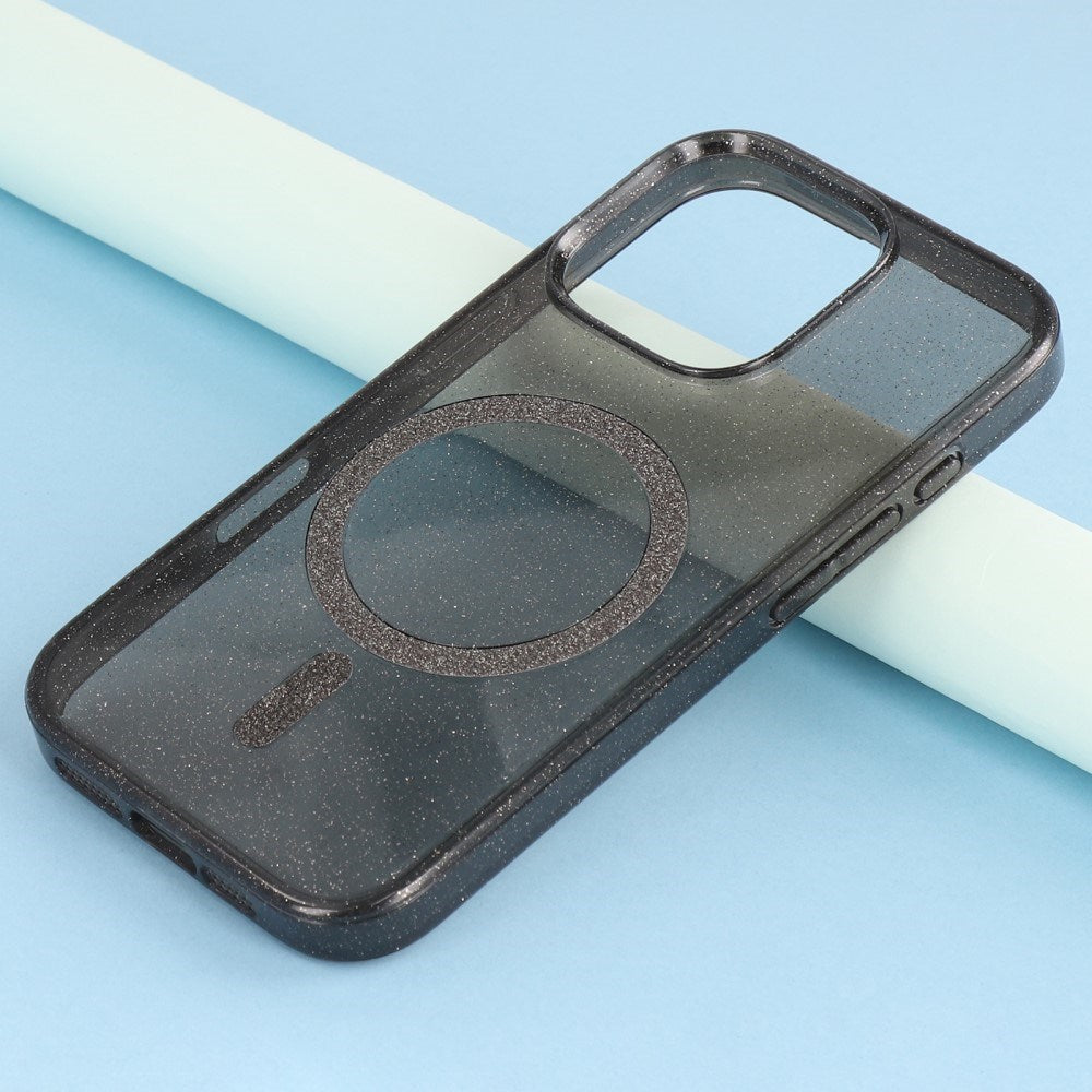 EIDERWOOD - iPhone 16 Pro Max - Plastik Glitter Cover - MagSafe Kompatibel - Sort