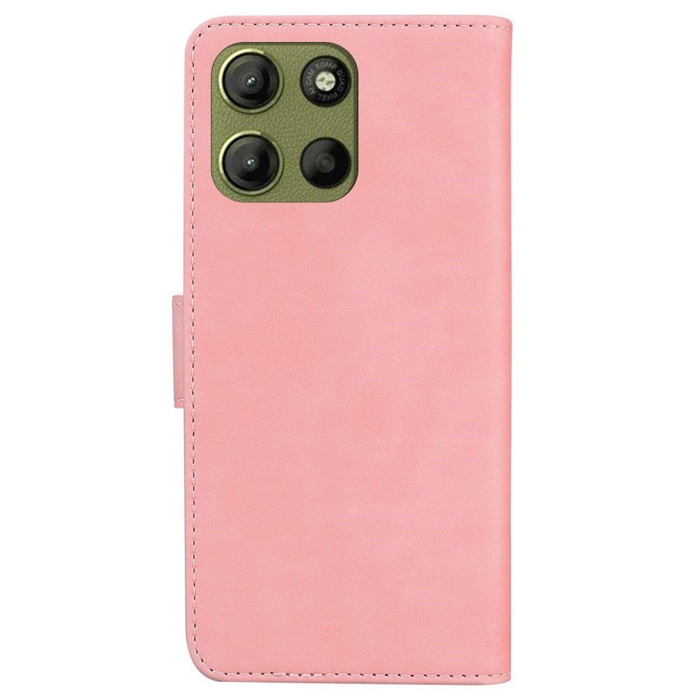 EIDERWOOD - Motorola Moto G17 Power / G17 / G15 - Kunstlæder Flip Cover m. Kortholder & Ståfunktion - Lyserød