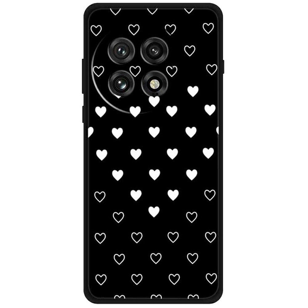 EIDERWOOD OnePlus 13 Fleksibelt Plastik Mobil Cover m. Motiv - Sort / Hjerter