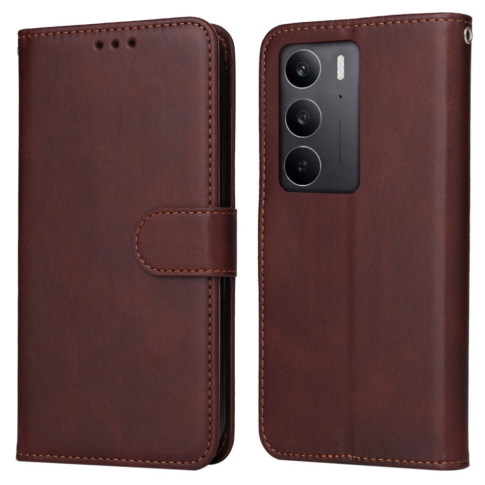 EIDERWOOD - Realme 14X (5G) / C75 Kunstlæder Flip Cover m. Strop - Brun