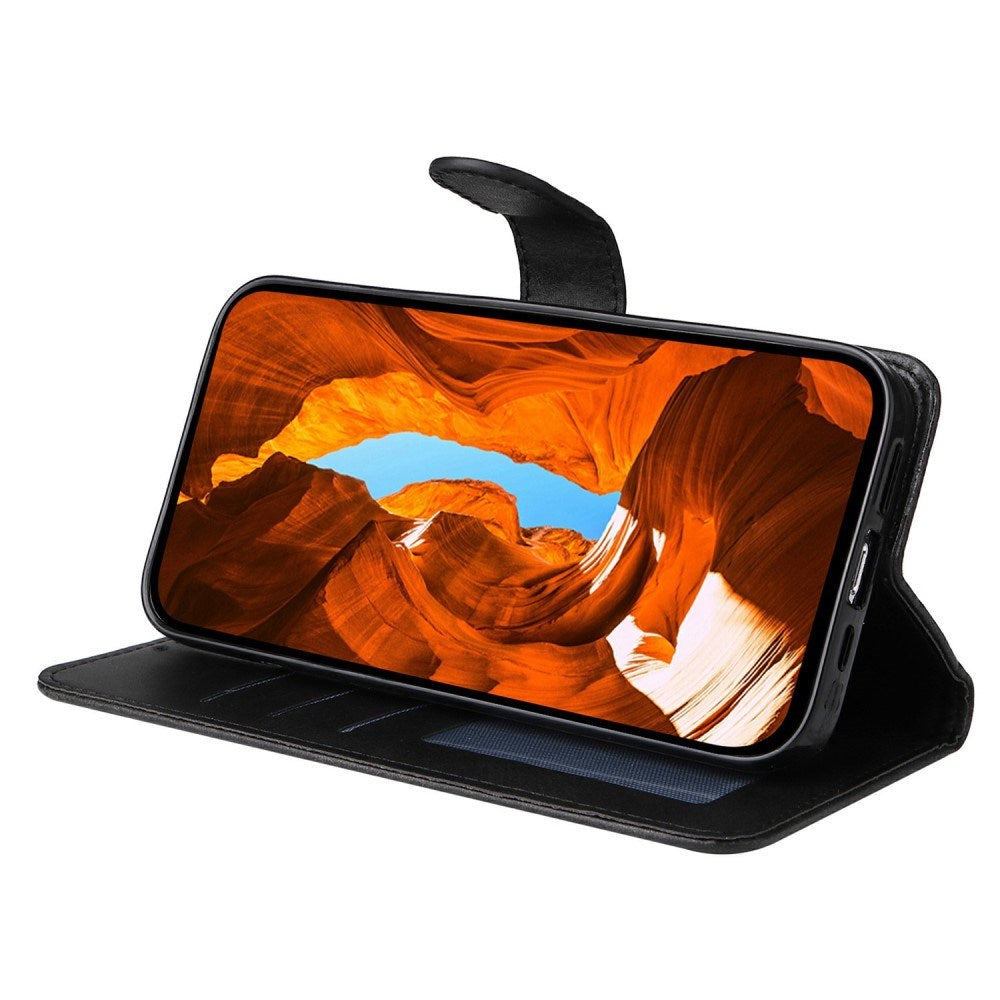 EIDERWOOD - Motorola Moto E14 (4G) / G04 (4G) / G04s (4G) / G24 (4G) - Kunstlæder Flip Cover m. Strop - Sort