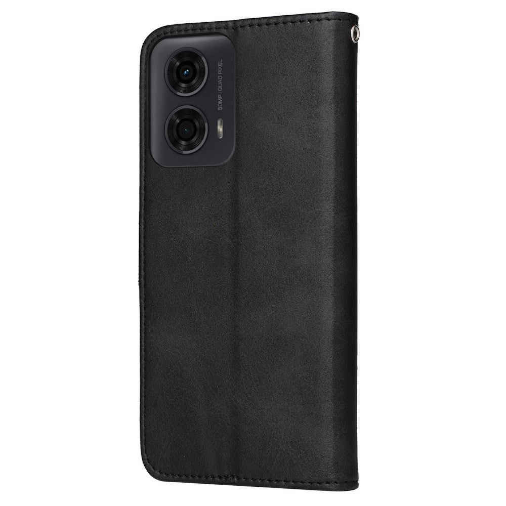 EIDERWOOD - Motorola Moto E14 (4G) / G04 (4G) / G04s (4G) / G24 (4G) - Kunstlæder Flip Cover m. Strop - Sort