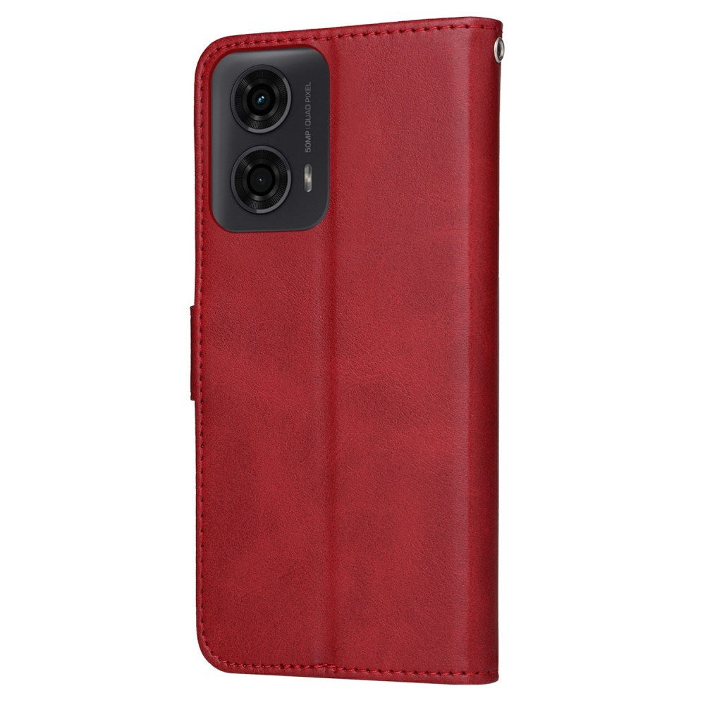 EIDERWOOD - Motorola Moto E14 (4G) / G04 (4G) / G04s (4G) / G24 (4G) - Kunstlæder Flip Cover m. Strop - Rød
