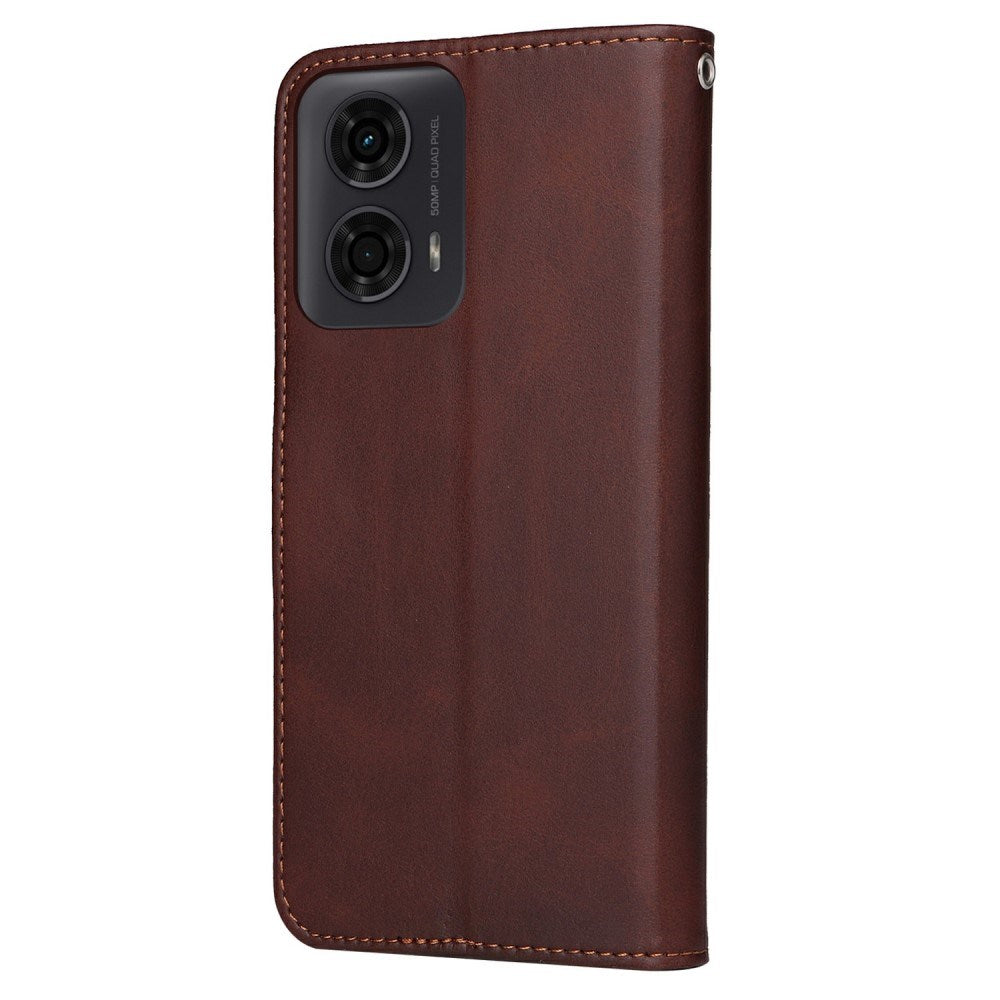 EIDERWOOD - Motorola Moto E14 (4G) / G04 (4G) / G04s (4G) / G24 (4G) - Kunstlæder Flip Cover m. Strop - Brun