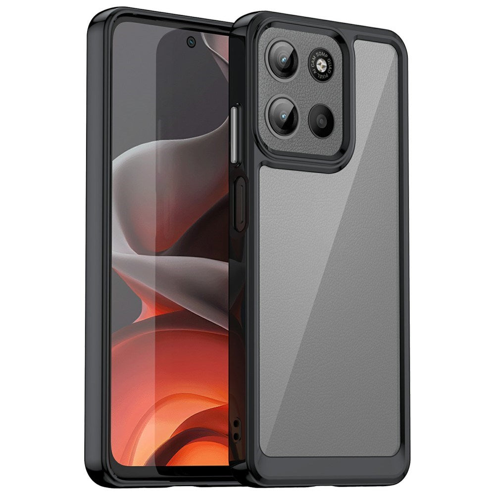 EIDERWOOD Motorola Moto G15 / G05 / E15 Hybrid Plastik Mobil Cover - Gennemsigtig / Sort Kant