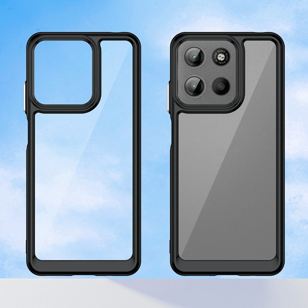 EIDERWOOD Motorola Moto G15 / G05 / E15 Hybrid Plastik Mobil Cover - Gennemsigtig / Sort Kant