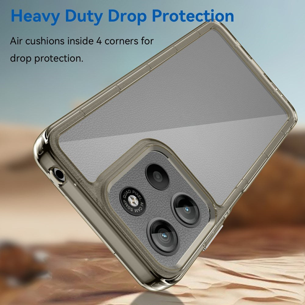 EIDERWOOD Motorola Moto G15 / G05 / E15 Hybrid Plastik Mobil Cover - Gennemsigtig / Grå