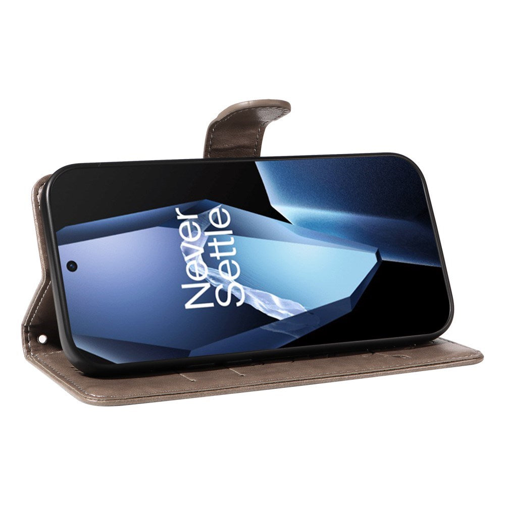 EIDERWOOD OnePlus 13R Flipcover m. Motiv - Kortholder & Ståfunktion - Grå