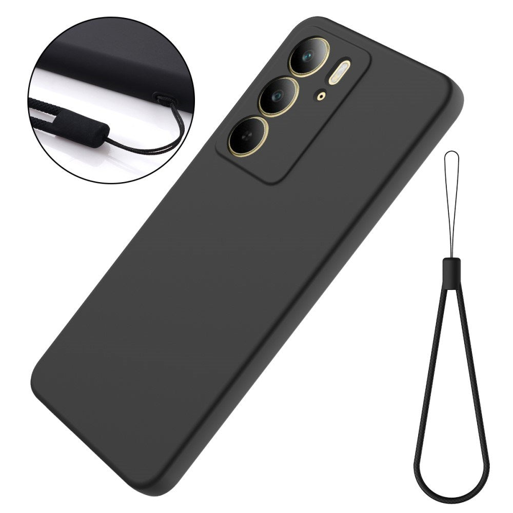 EIDERWOOD Realme C75 Liquid Silikone Mobil Cover m. Strop - Sort