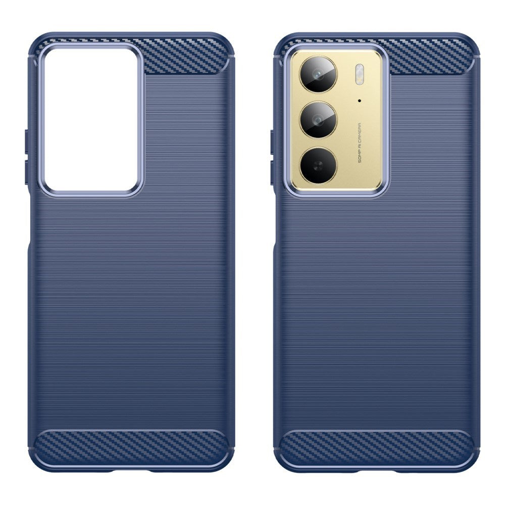 EIDERWOOD - Realme C75 - Brushed Carbon Fiber Fleksibelt Plastik Cover - Blå