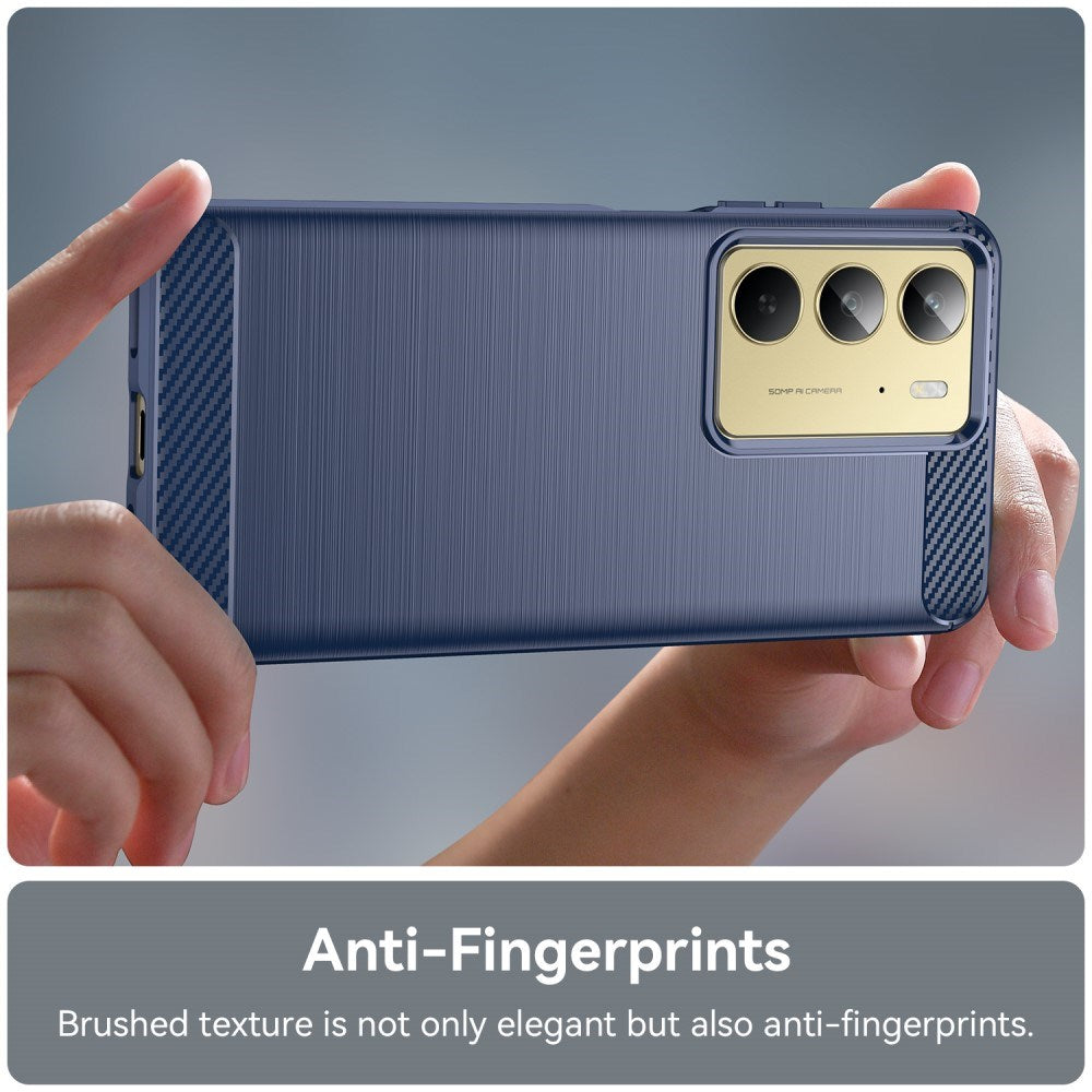 EIDERWOOD - Realme C75 - Brushed Carbon Fiber Fleksibelt Plastik Cover - Blå