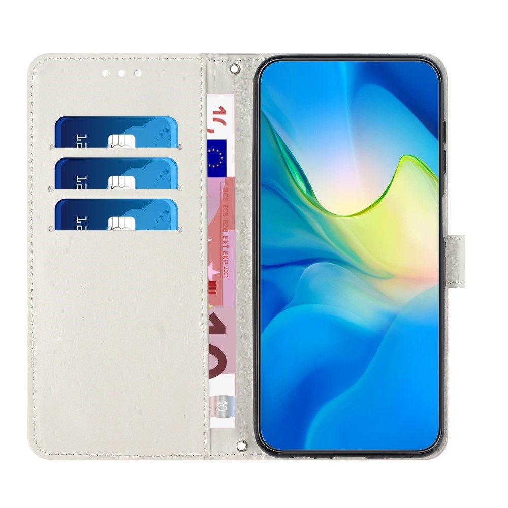 EIDERWOOD iPhone 17e / 16e Kunstlæder Cover m. Kortholder & Marmor Design - Lilla