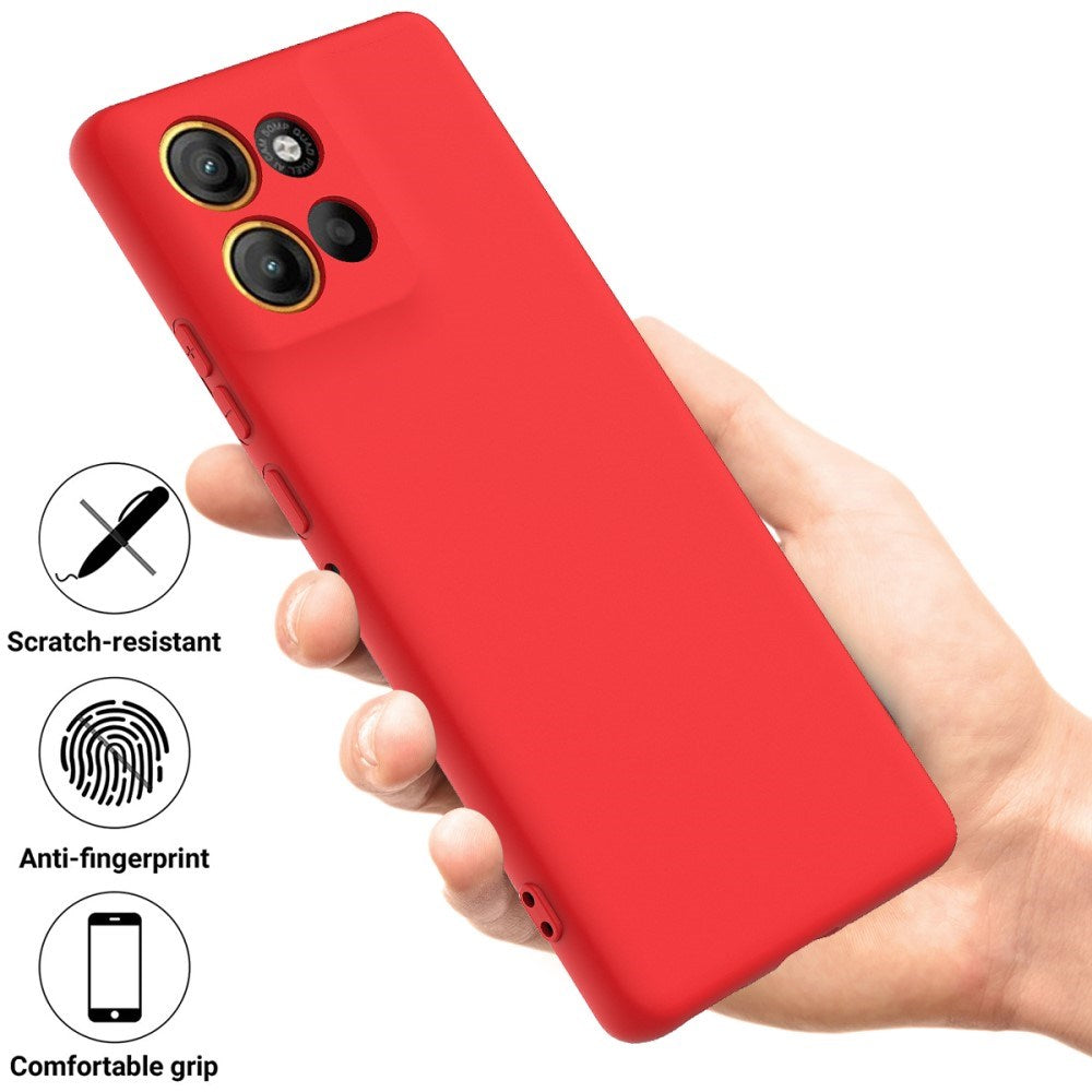 EIDERWOOD Motorola Moto G15 Power Liquid Silikone Mobil Cover m. Strop - Rød