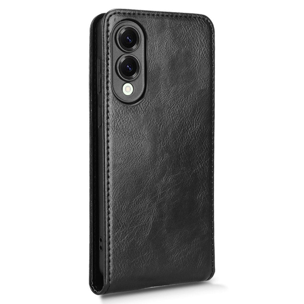 EIDERWOOD Samsung Galaxy S25 Edge Vertikalt Mobil Flip Cover m. Kortholder - Sort