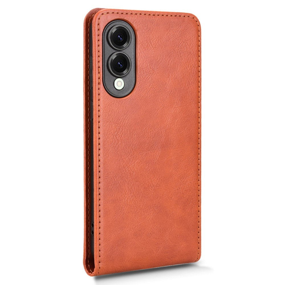 EIDERWOOD Samsung Galaxy S25 Edge Vertikalt Mobil Flip Cover m. Kortholder - Orange