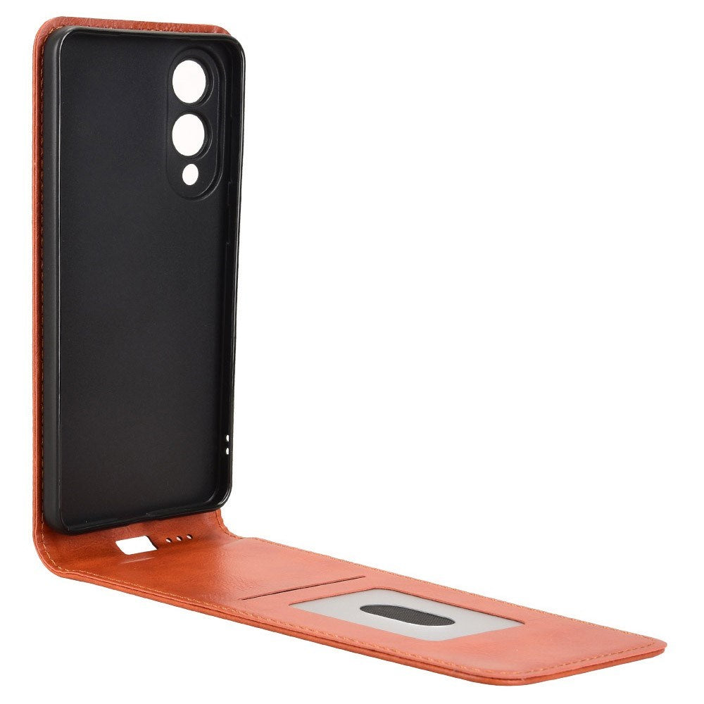 EIDERWOOD Samsung Galaxy S25 Edge Vertikalt Mobil Flip Cover m. Kortholder - Orange