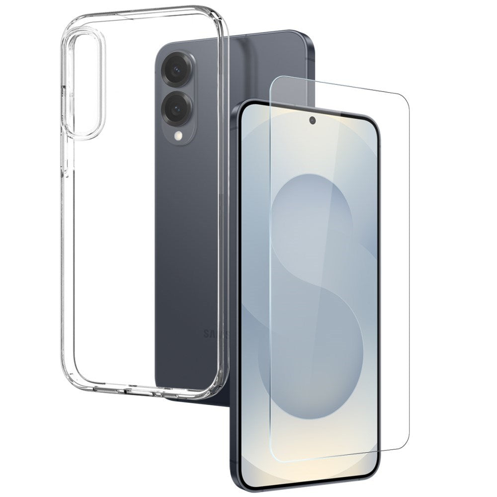 Samsung Galaxy S25 Edge 2-i-1 Fleksibelt Plast Cover og Hærdet Skærmbeskyttelse - Gennemsigtig